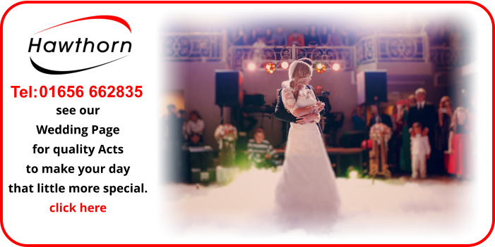 Tel: 01656 662835 see our Wedding Page for quality Acts to make your day that little more special. click here